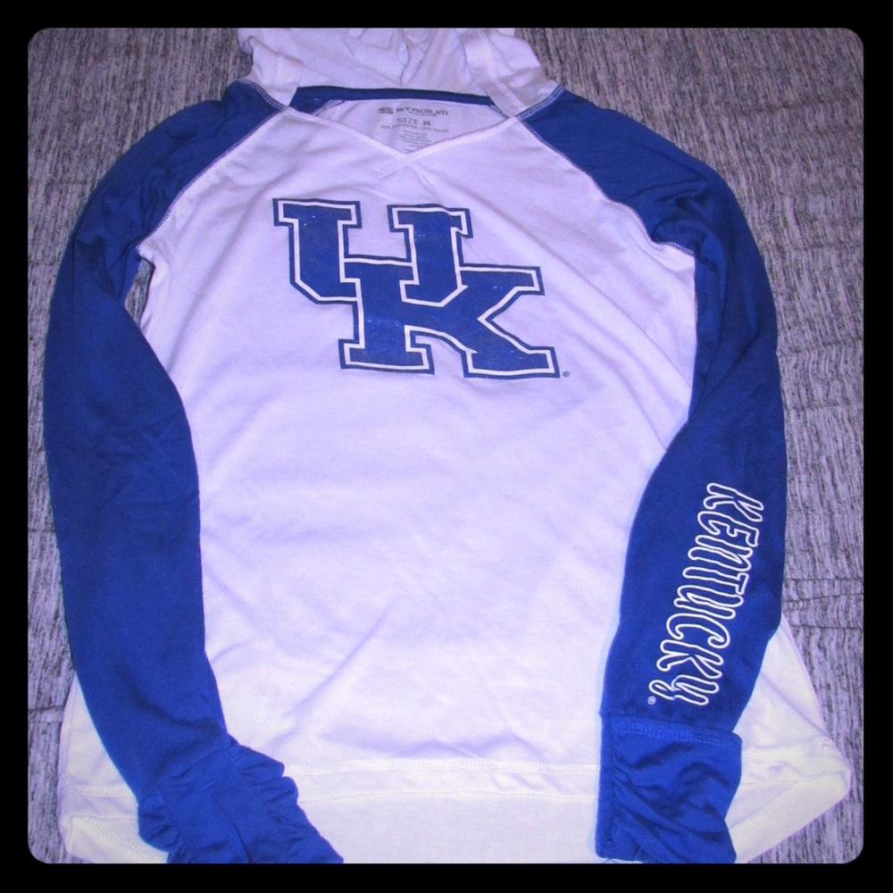 UK long sleeve hooded t shirt, women’s medium